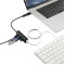 Hub USB 3.0 à 4 ports en aluminium avec adaptateur de type C