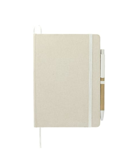 Carnet relié en coton biologique 5" x 7" avec stylo Carnet relié en coton biologique 5" x 7" avec stylo