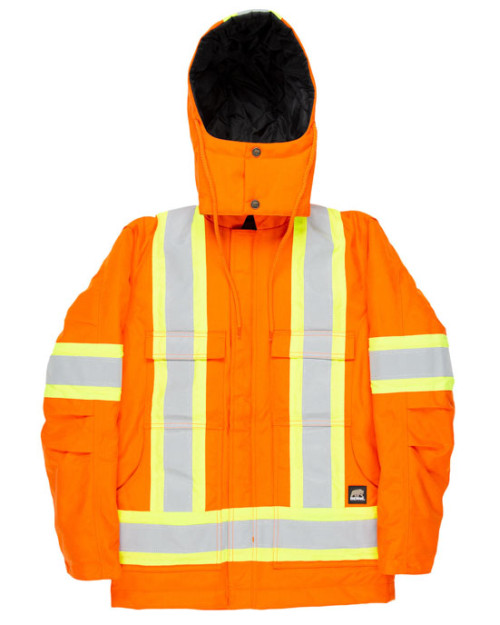 Manteau de corvée isolé Arctic rayé de sécurité pour hommes Manteau de corvée isolé Arctic rayé de sécurité pour hommes